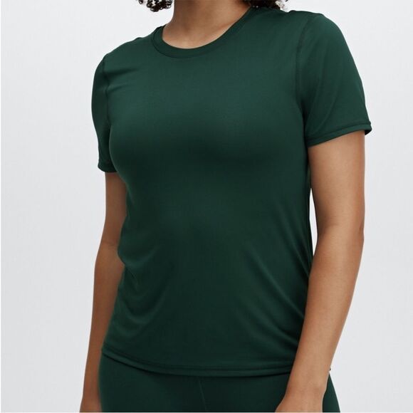 Fabletics Women's Pheonix Lite Short-Sleeve T-Shirt Hunter Green  Size M - Picture 1 of 12